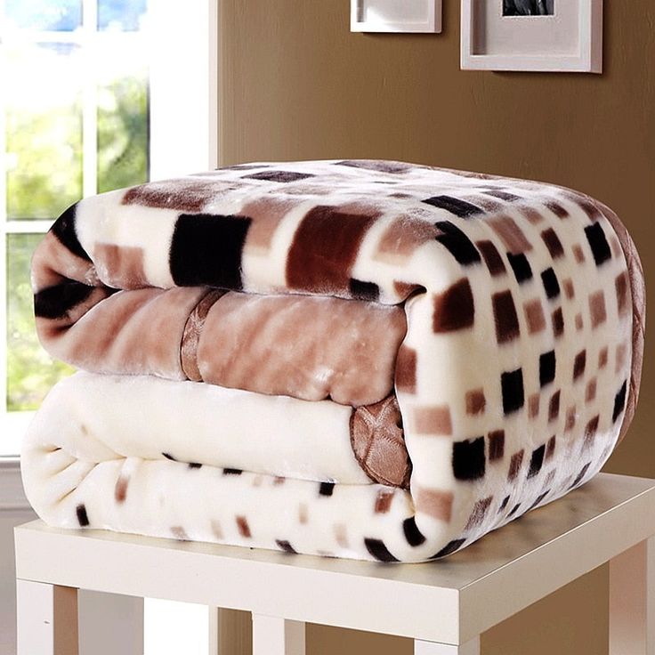 Fluffy, Double Layer Mink, Throw, Single, Double Sized, Blankets - Color same as pic 3 _ 180X220CM 3KG